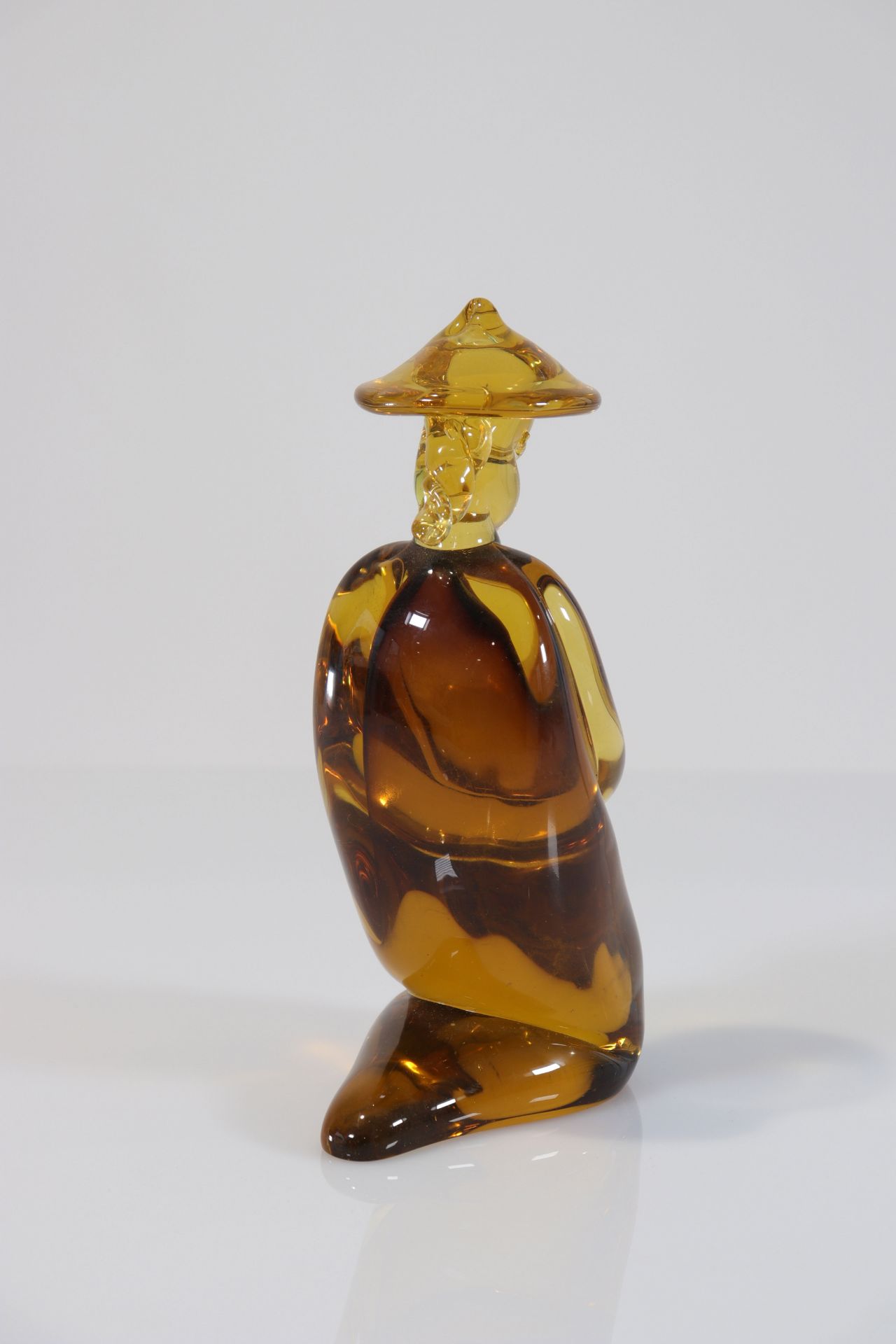 Italy - Merano, yellow glass sculpture, depicting a Chinese - 1960 - Bild 4 aus 4