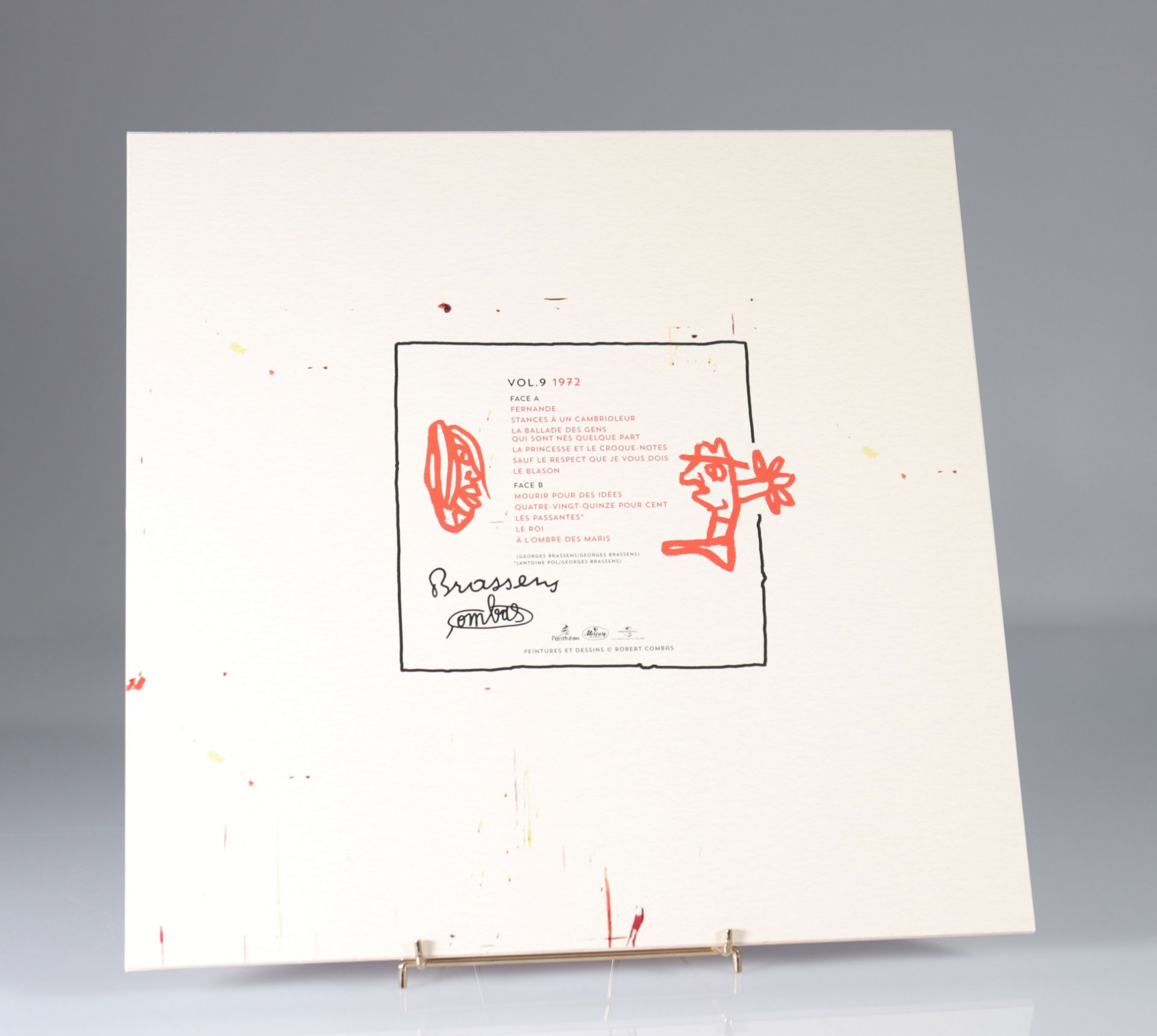 ROBERT COMBAS - GEORGES BRASSENS, 2021 Silkscreen on vinyl sleeve front & back. Internal screen pri - Bild 2 aus 2