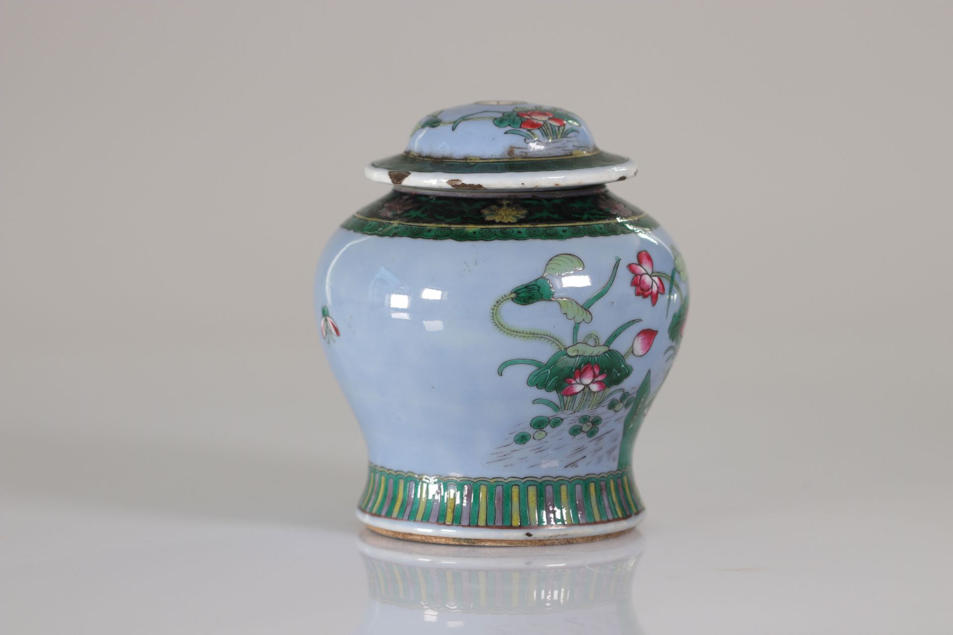 China potiche covered with duck decor mounted as a lamp - Bild 3 aus 5