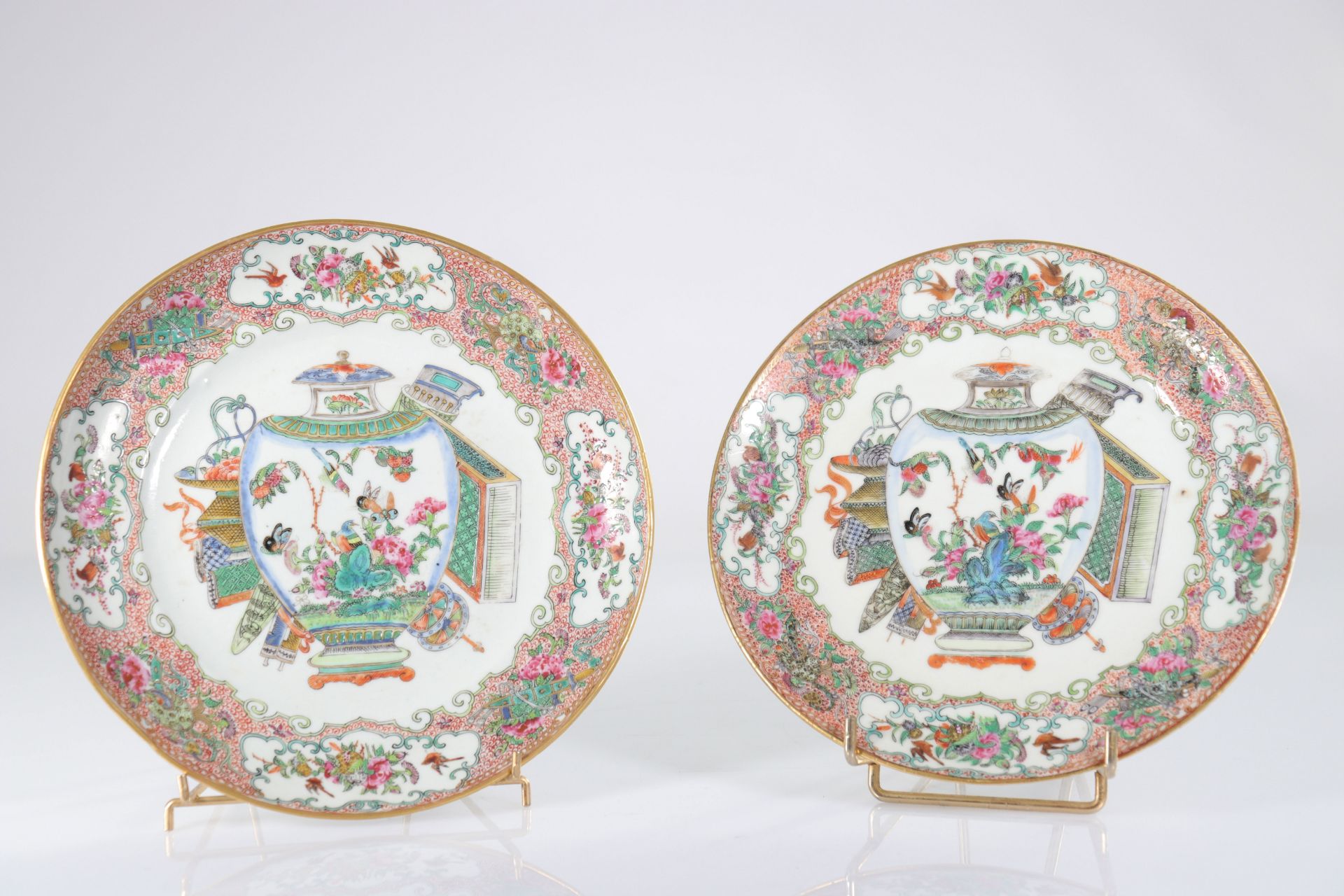 China - pair of canton plates - late 19th