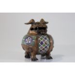 China - FÃ´ dog cloisonnÃ© incense burner - Qing period