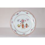 China Compagnie des Indes large dish decorated with flowers and vases 18th