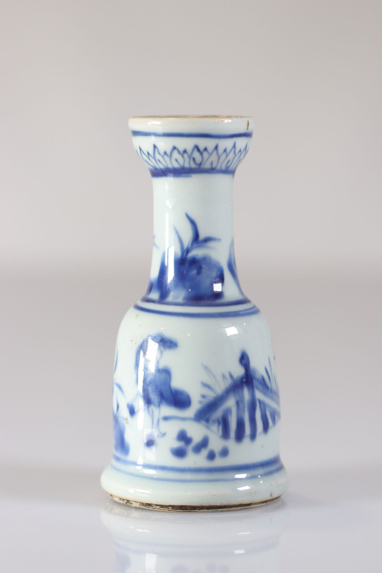 China white blue Kangxi period porcelain vase