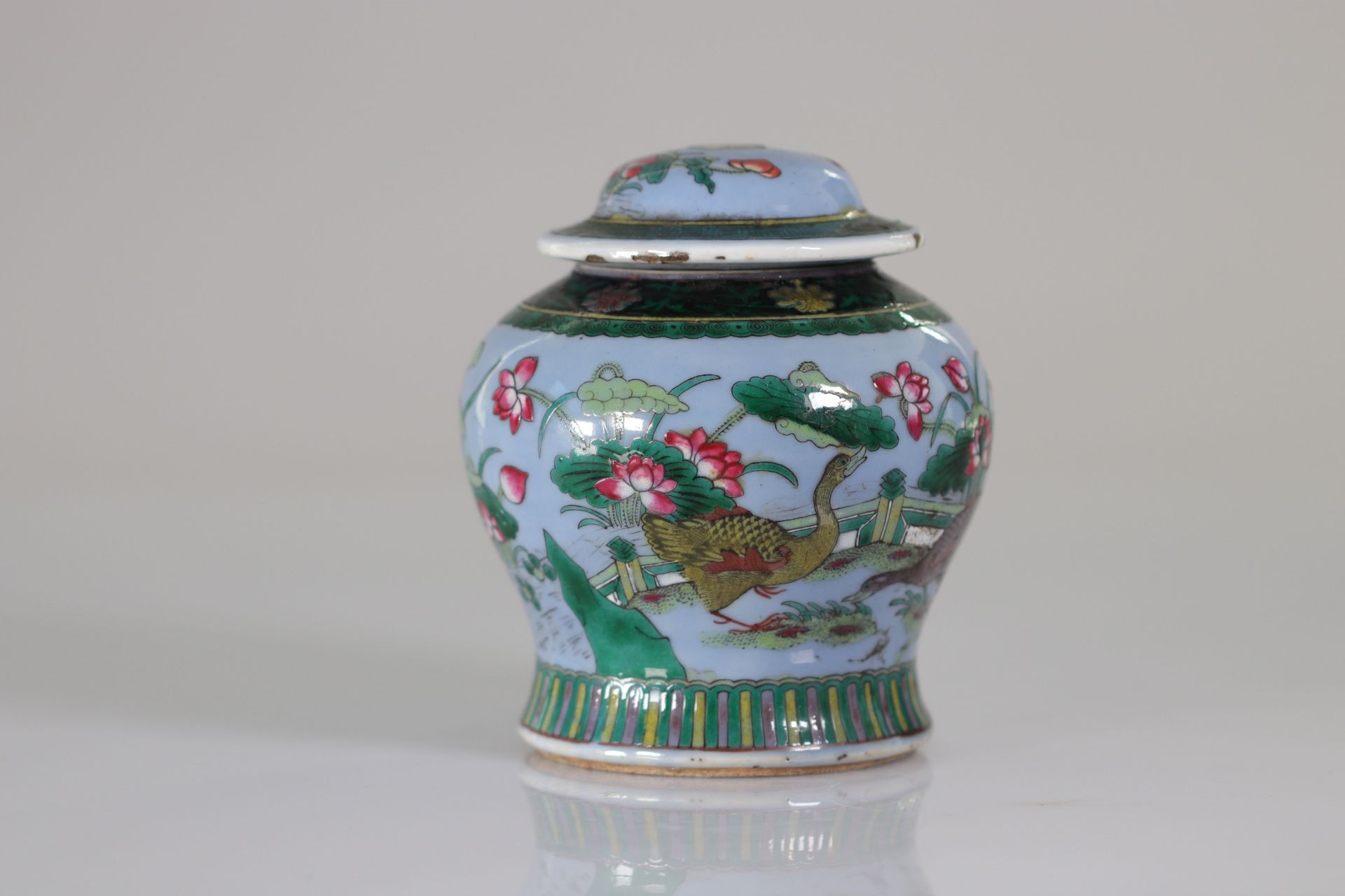 China potiche covered with duck decor mounted as a lamp - Bild 2 aus 5