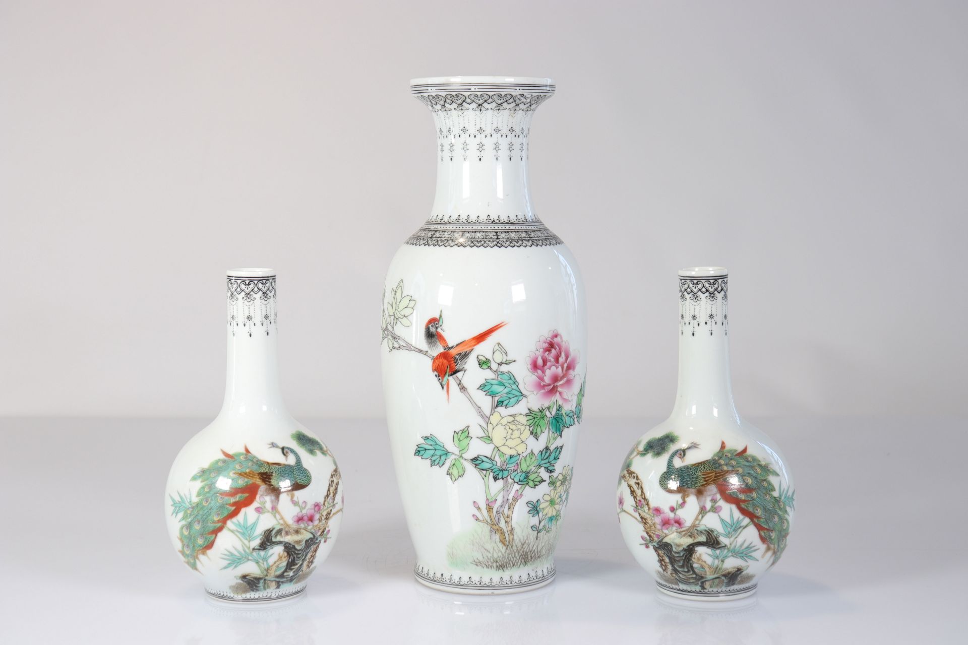China lot of 3 republic period vases