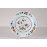 18th century famille rose plate decorated with flowers