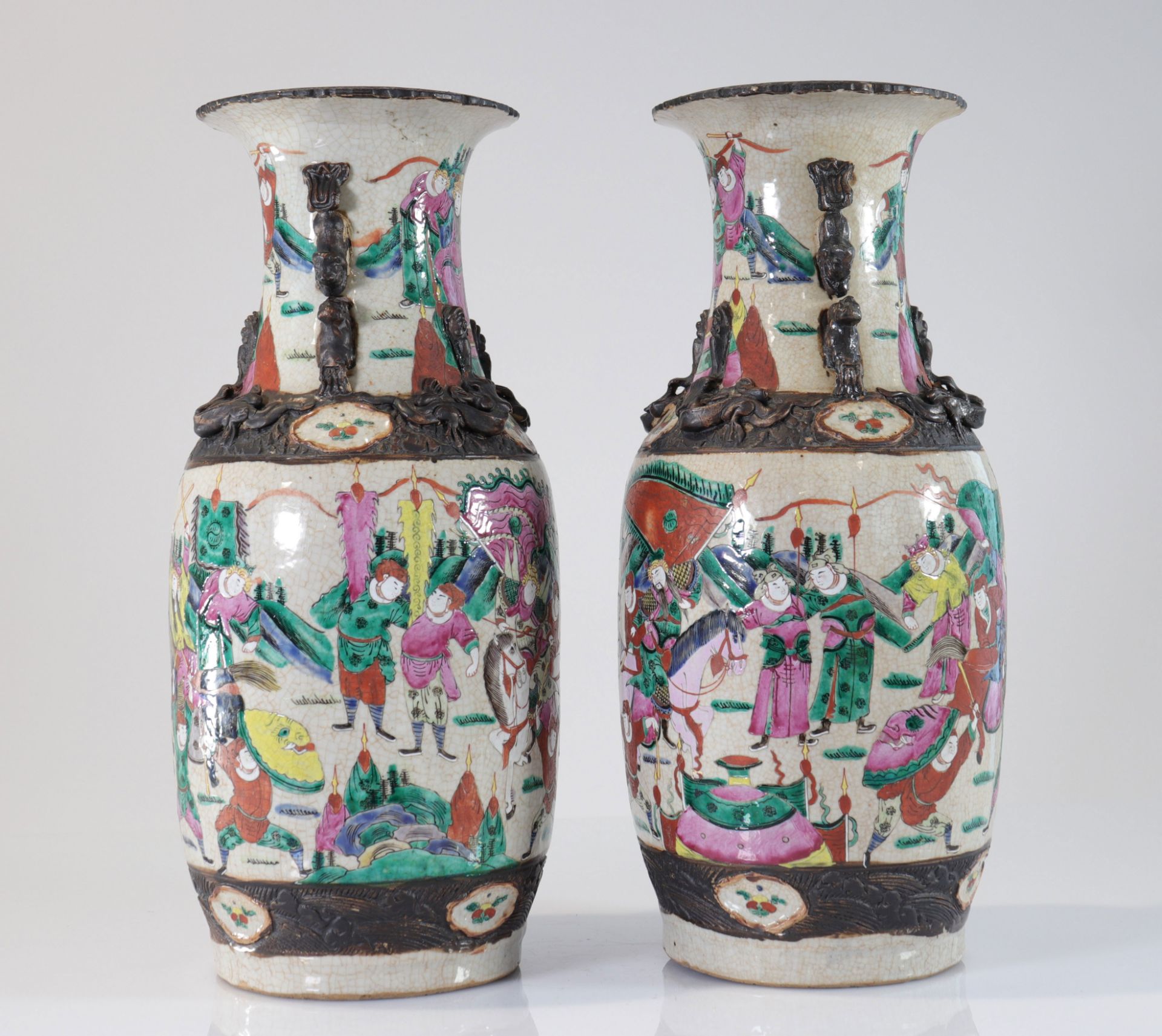 Asia - pair of Nanjing vases - 19th - Bild 2 aus 4