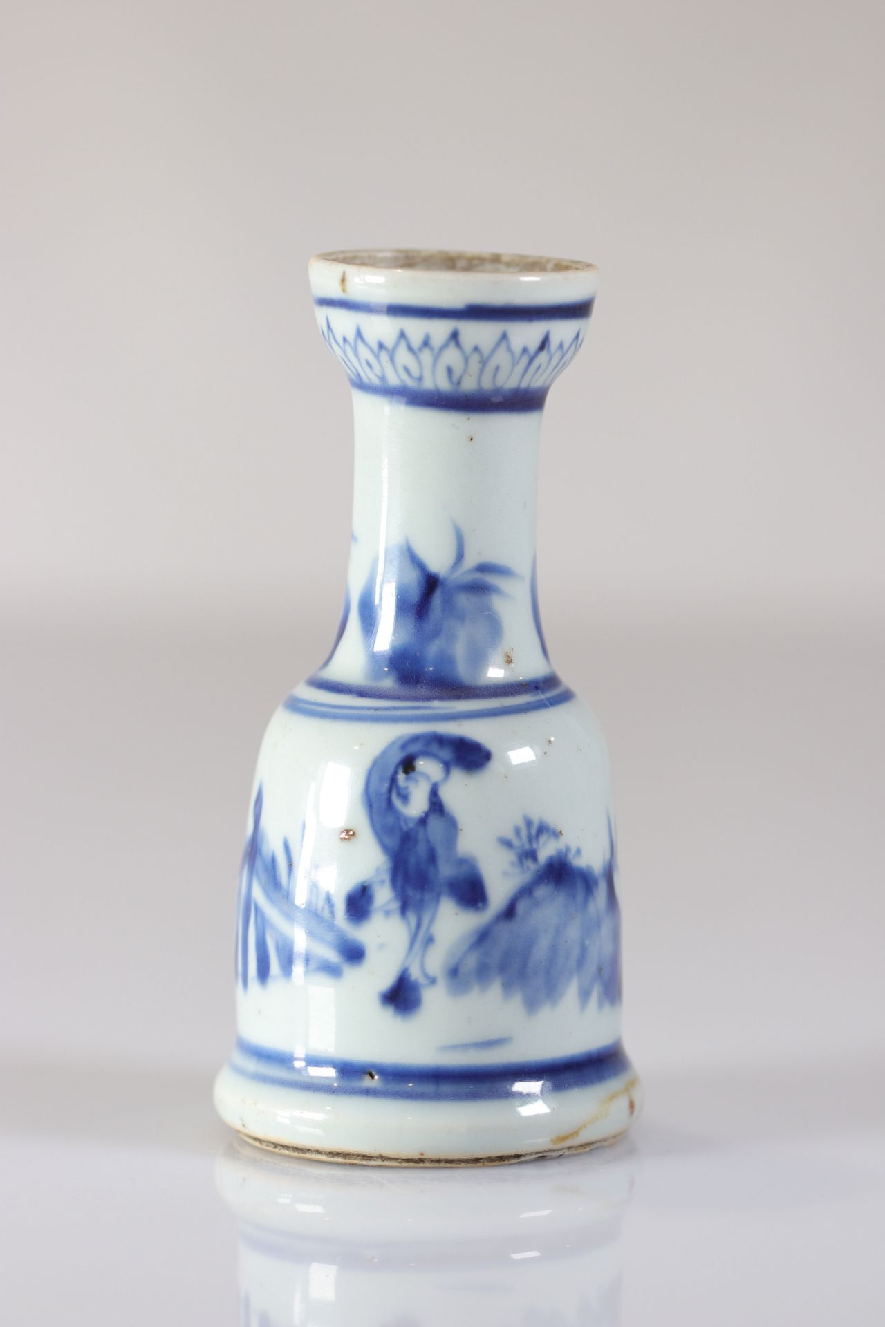 China white blue Kangxi period porcelain vase - Bild 2 aus 5