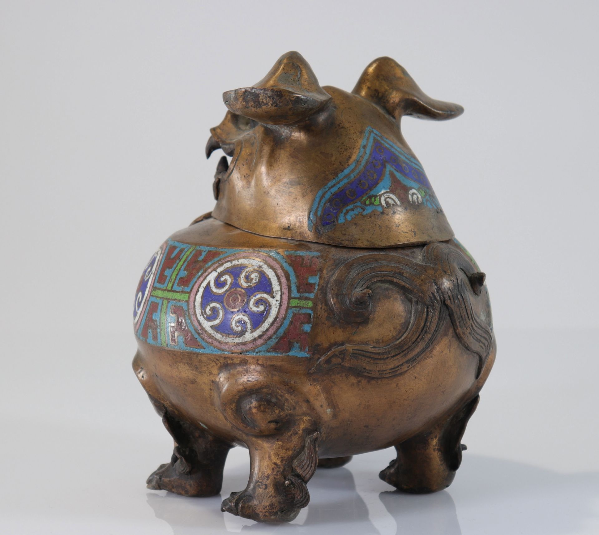 China - FÃ´ dog cloisonnÃ© incense burner - Qing period - Bild 3 aus 4