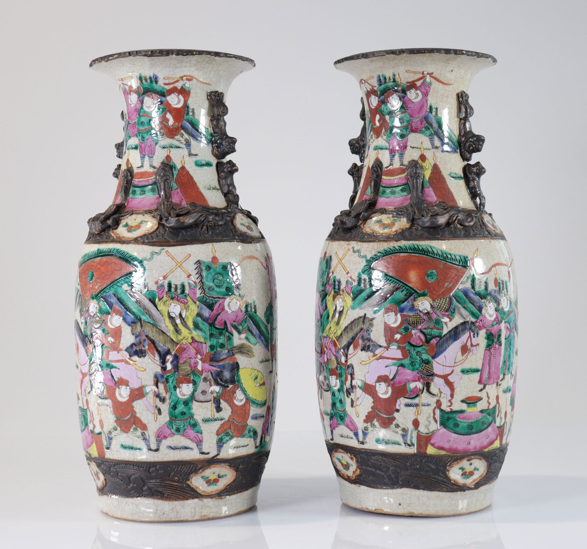 Asia - pair of Nanjing vases - 19th - Bild 3 aus 4