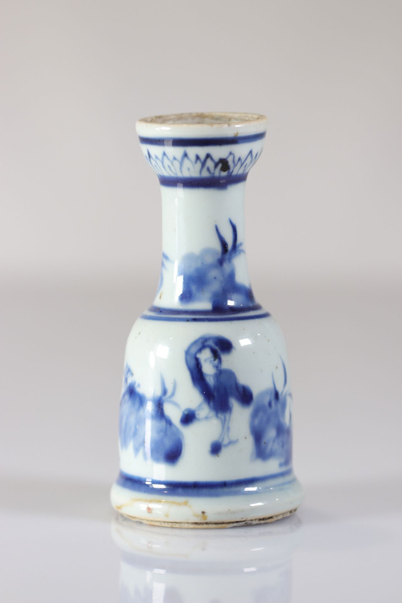 China white blue Kangxi period porcelain vase - Bild 3 aus 5