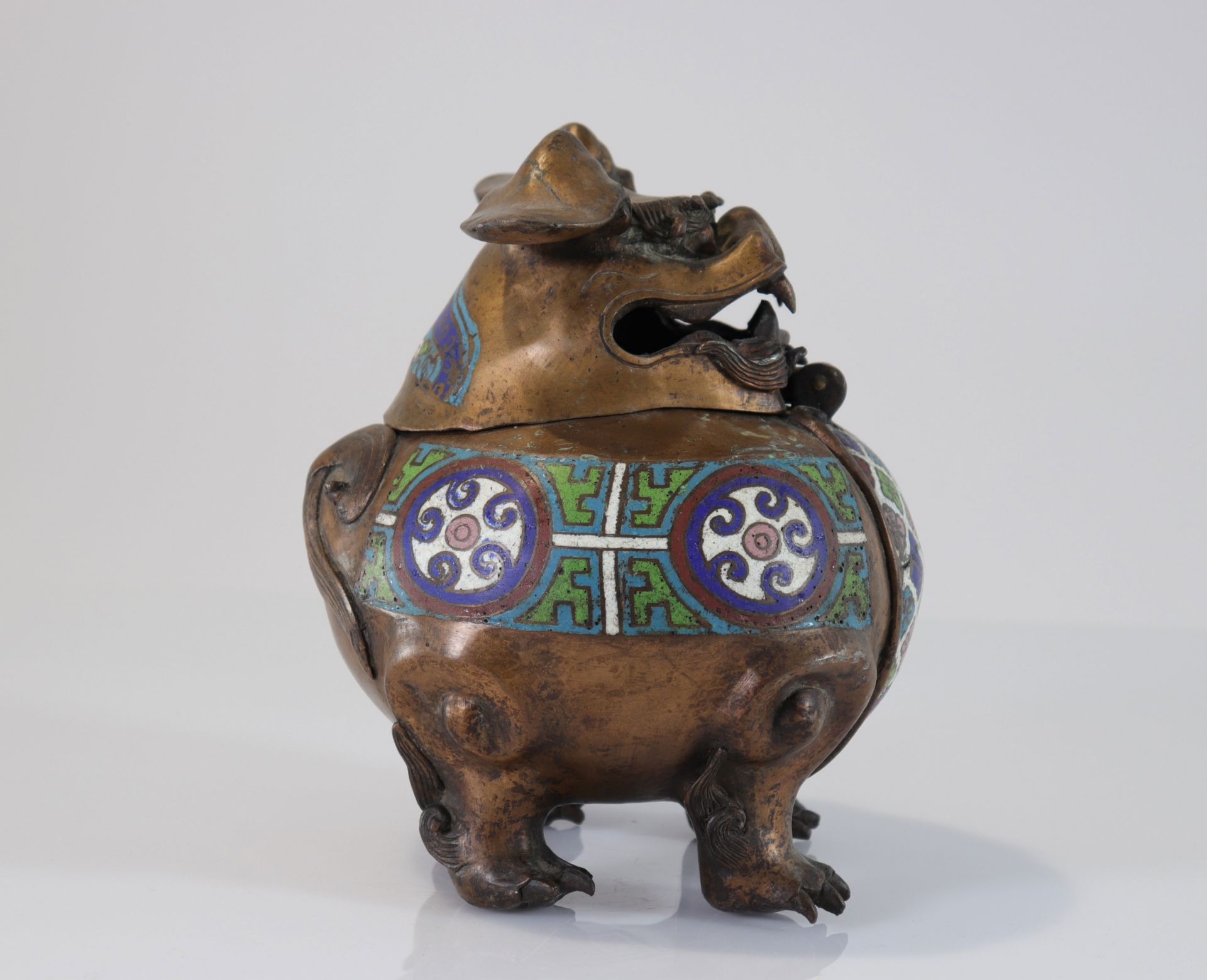 China - FÃ´ dog cloisonnÃ© incense burner - Qing period - Bild 2 aus 4