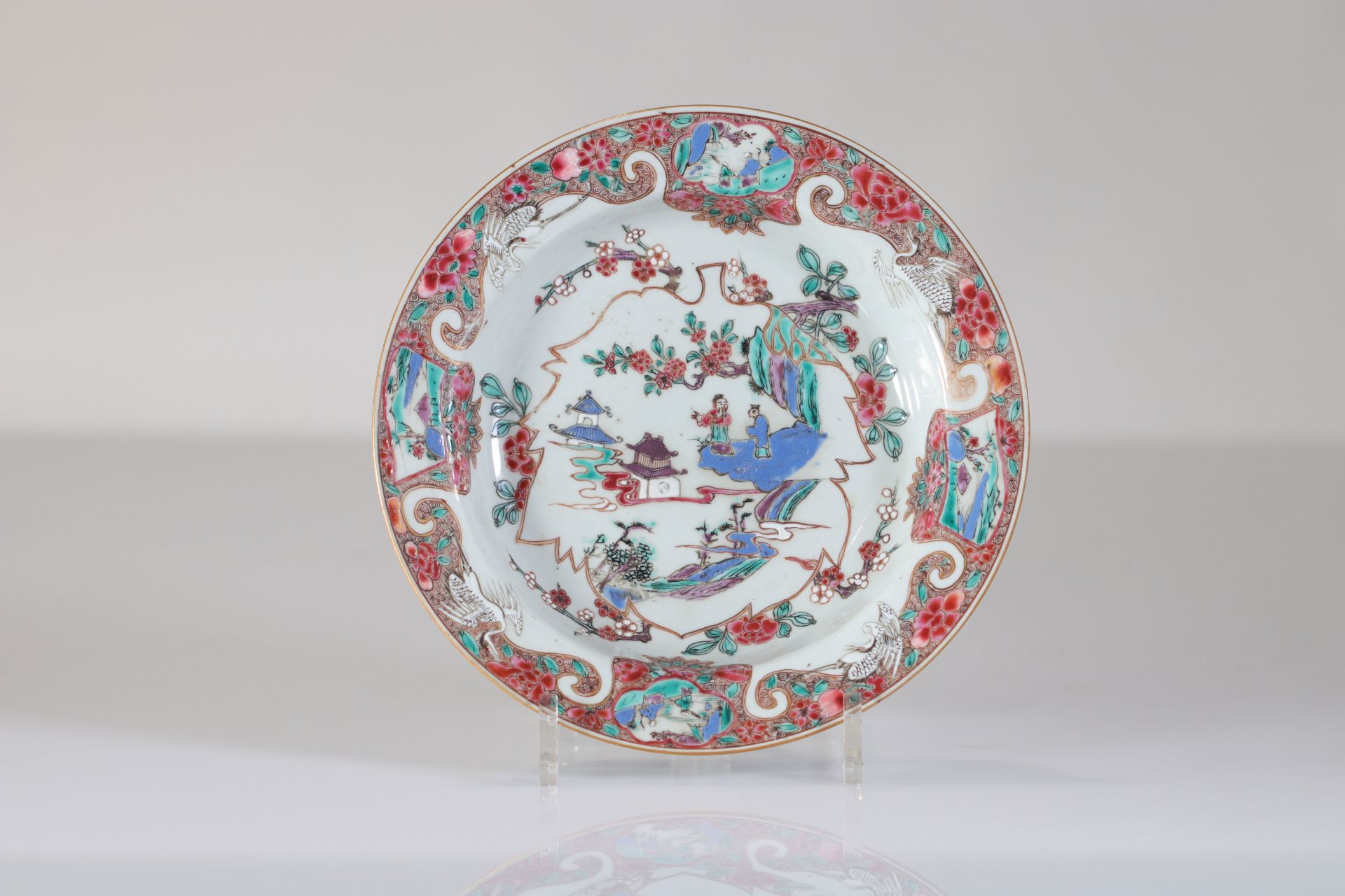 18th century famille rose porcelain plate