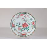 18th century famille rose plate decorated with flowers