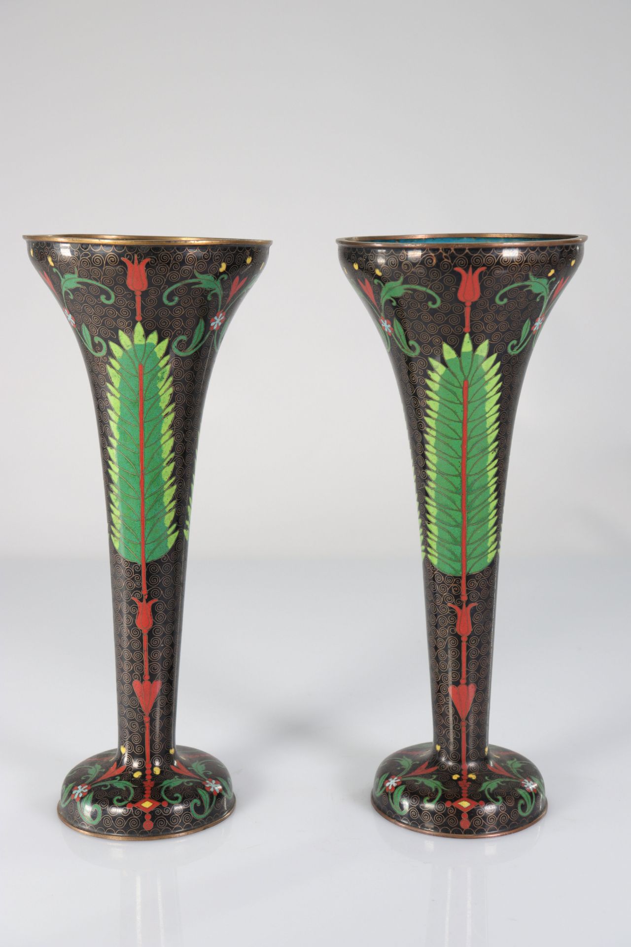 China - Pair of cloisonnÃ© vases - circa 1900