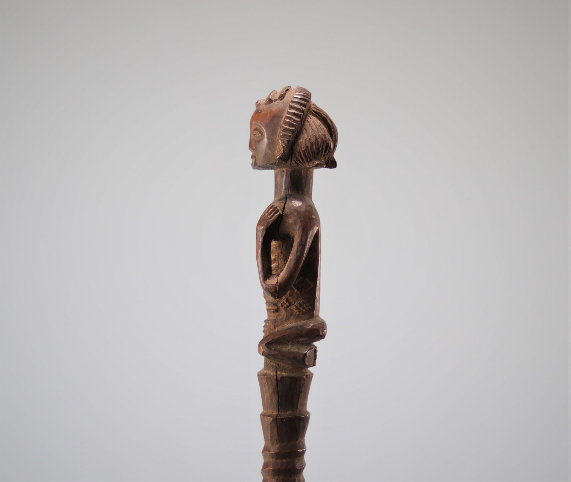Luba Shankadi scepter surmounted by a figure