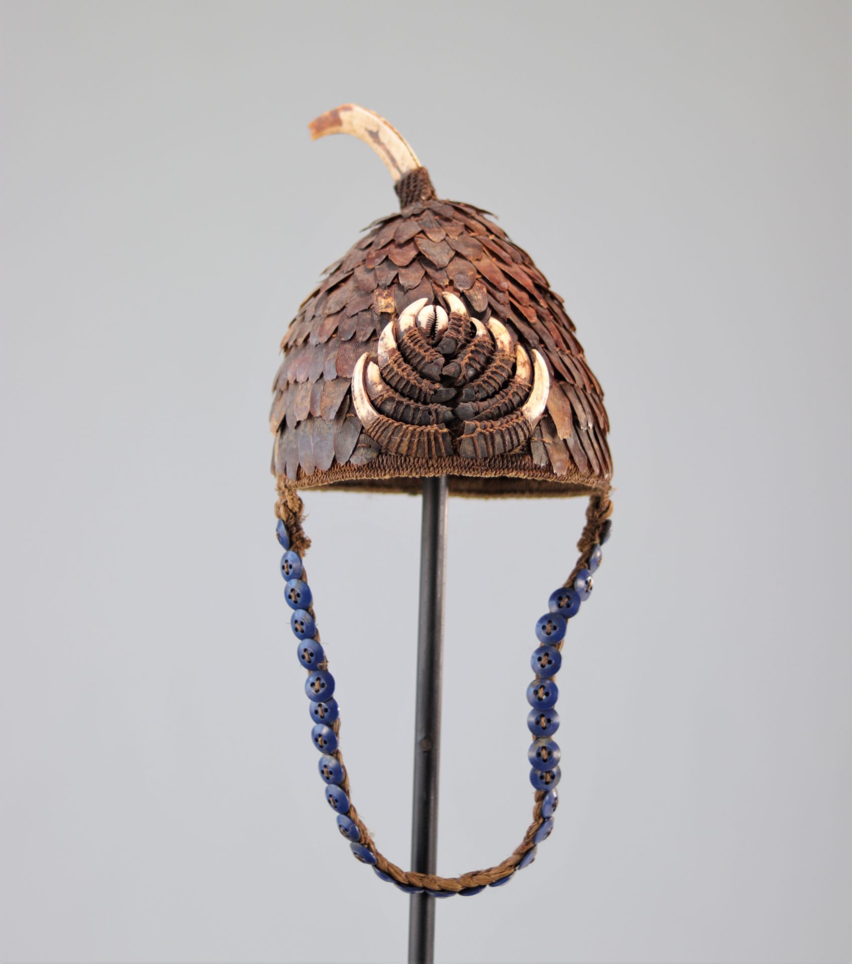 Lega headdress covered with scales