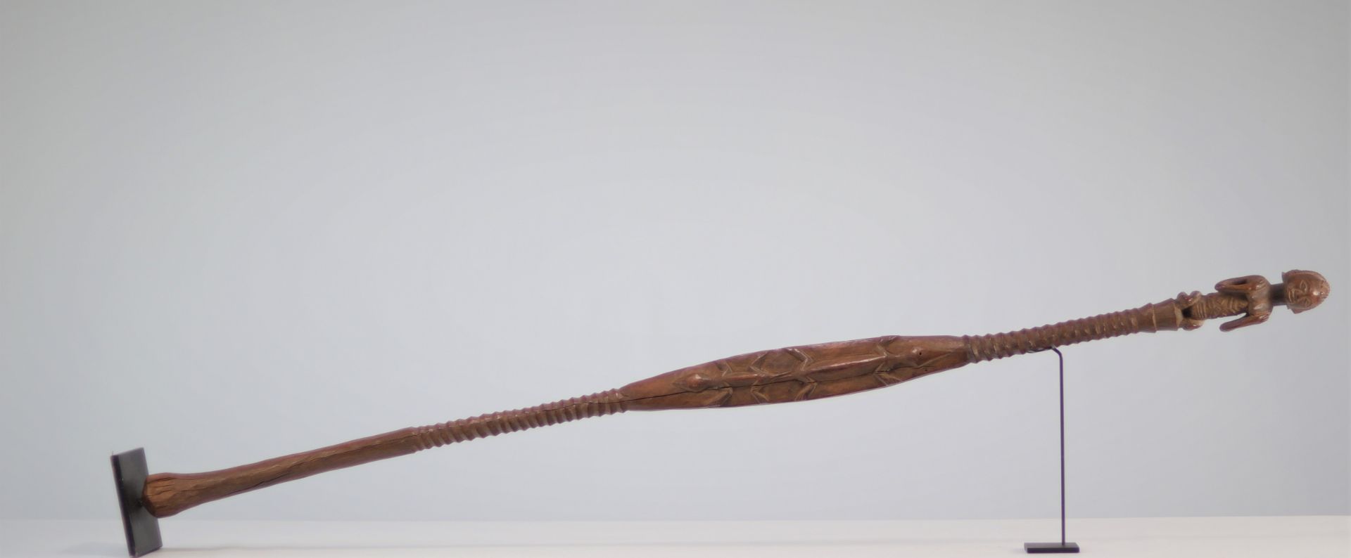 Luba Shankadi scepter surmounted by a figure - Image 2 of 6