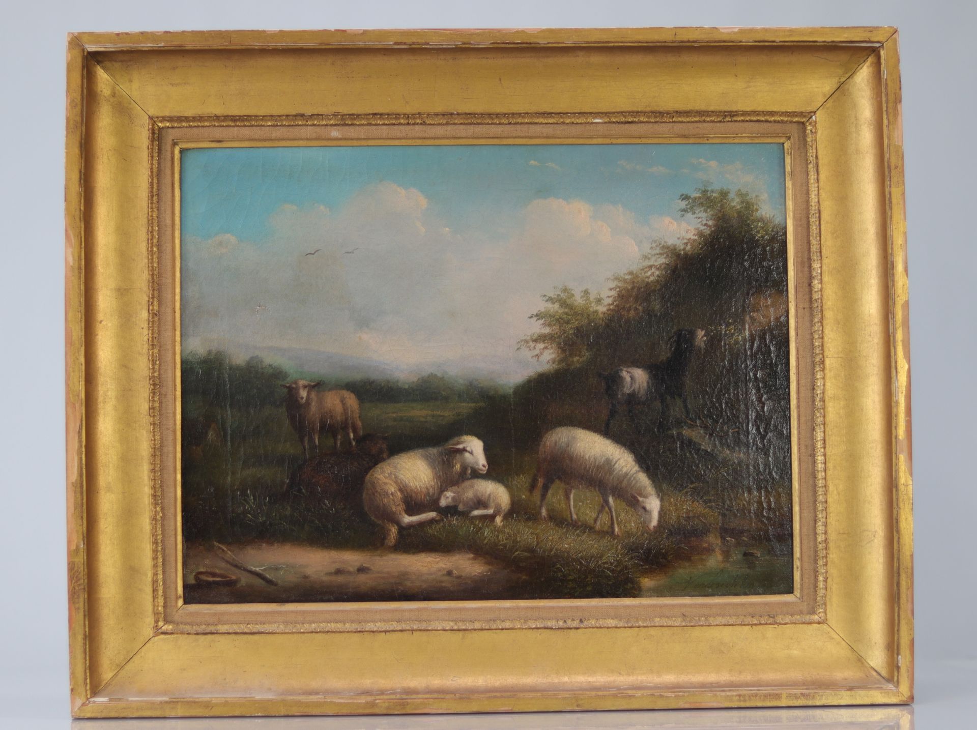 Eugene VERBOECKHOVEN (1798/99-1881) Oil on canvas "sheep near" - Bild 2 aus 3