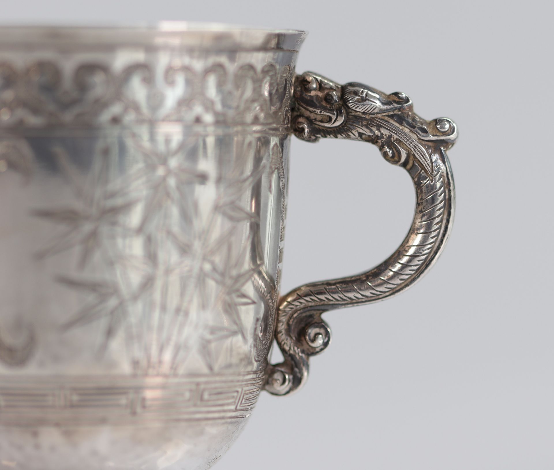 China silver teapot and cup - Image 10 of 11