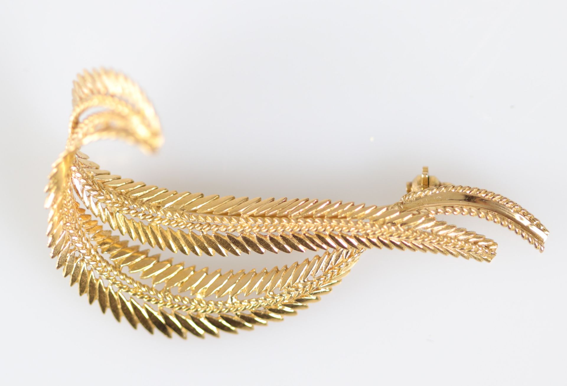 Yellow gold (18k) brooch in the shape of ferns (8.2gr)