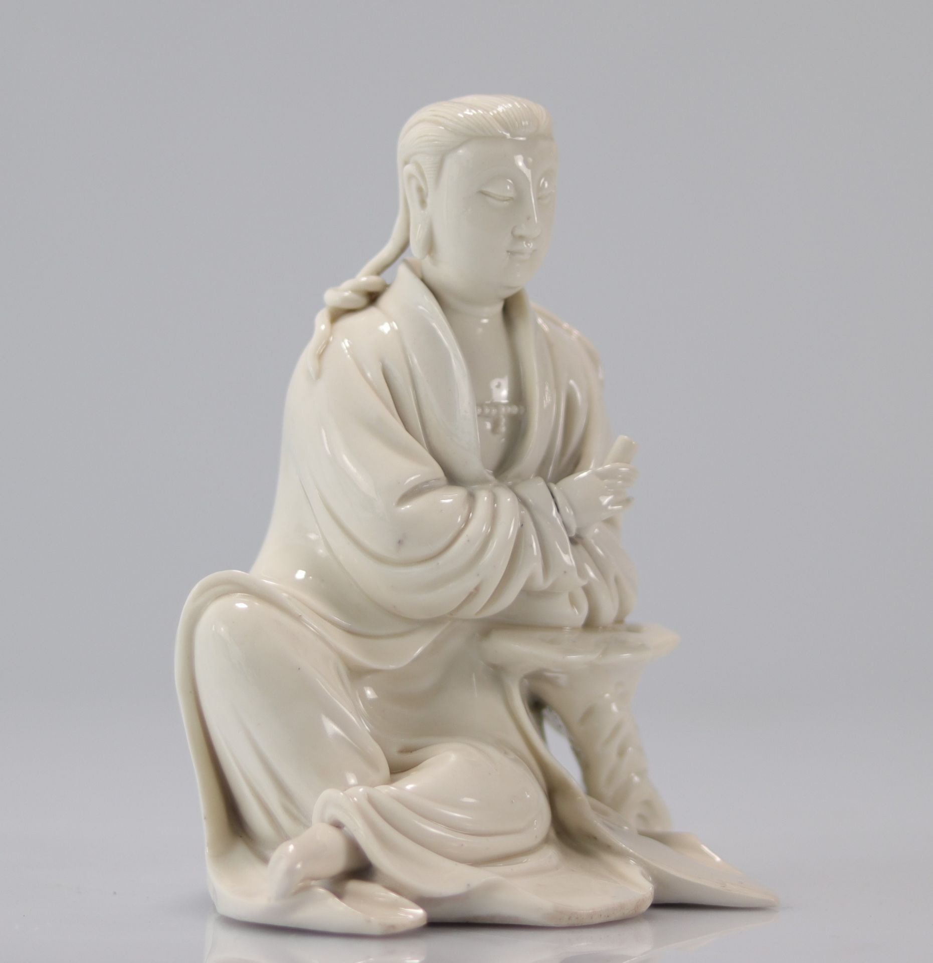 Statue of Guanyin - Blanc de chine 17th rare male face - Bild 2 aus 10