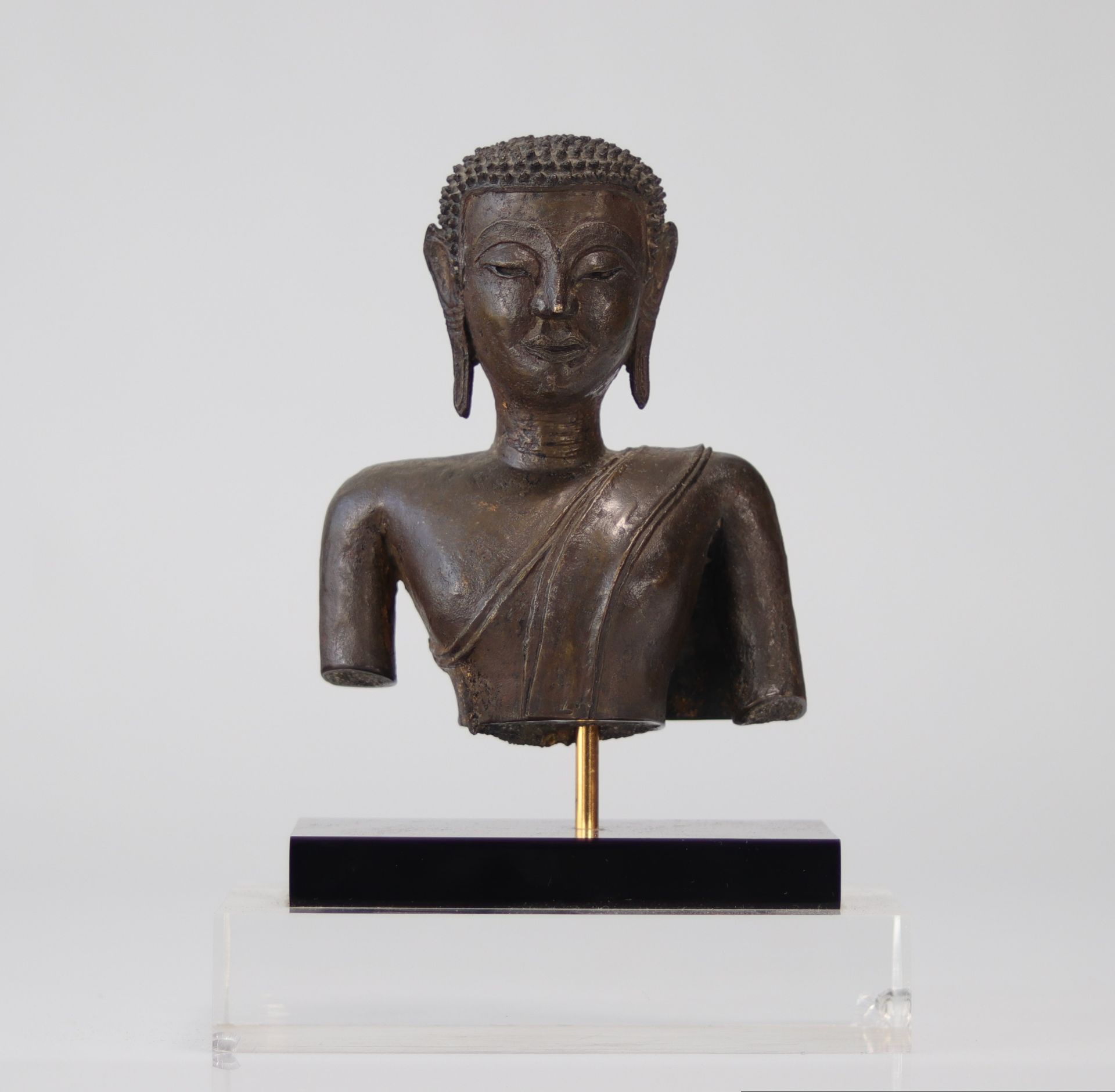 bronze buddha bust