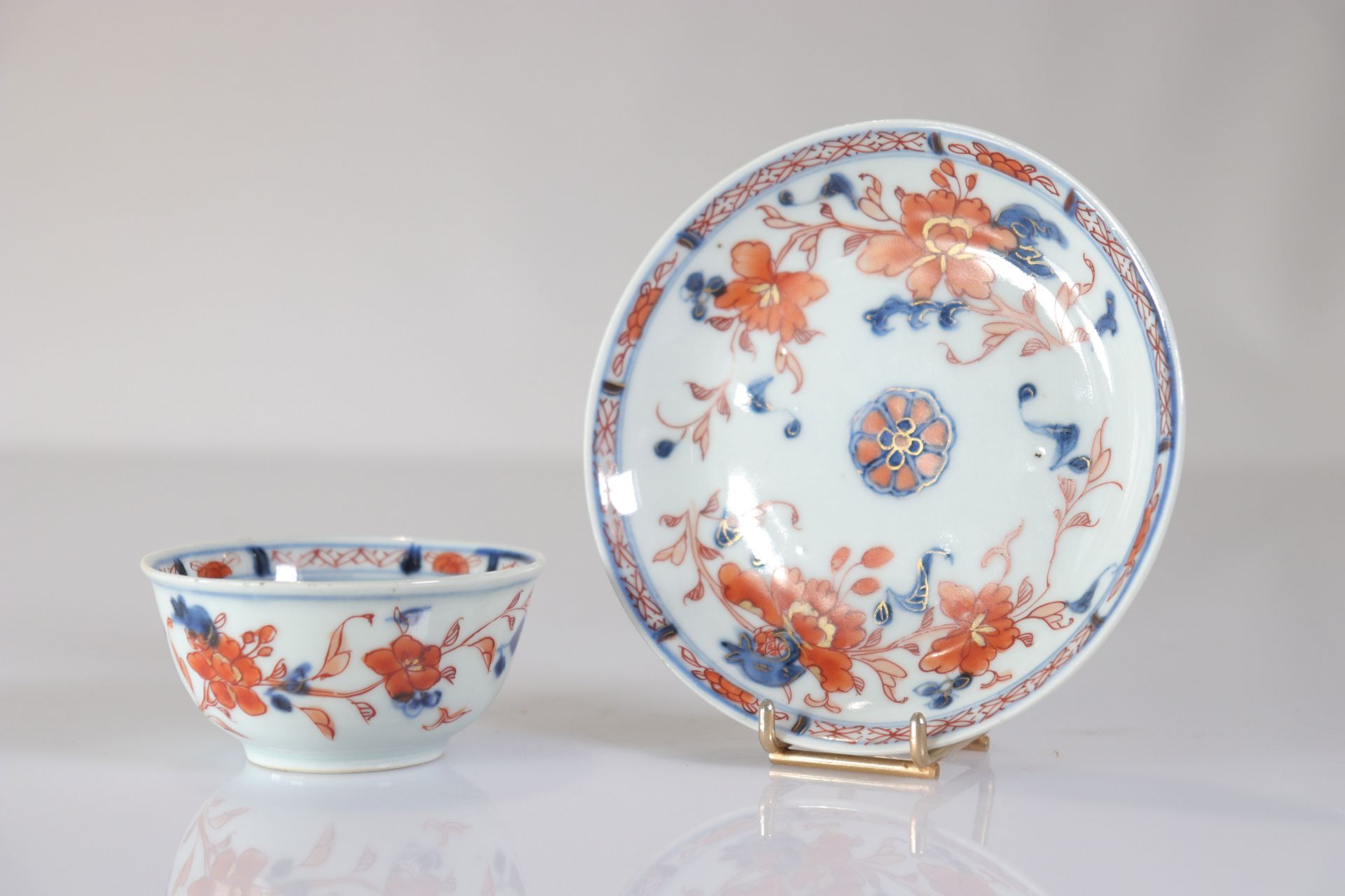 Chinese porcelain bowl and under bowl 18th Imari decor - Bild 2 aus 3