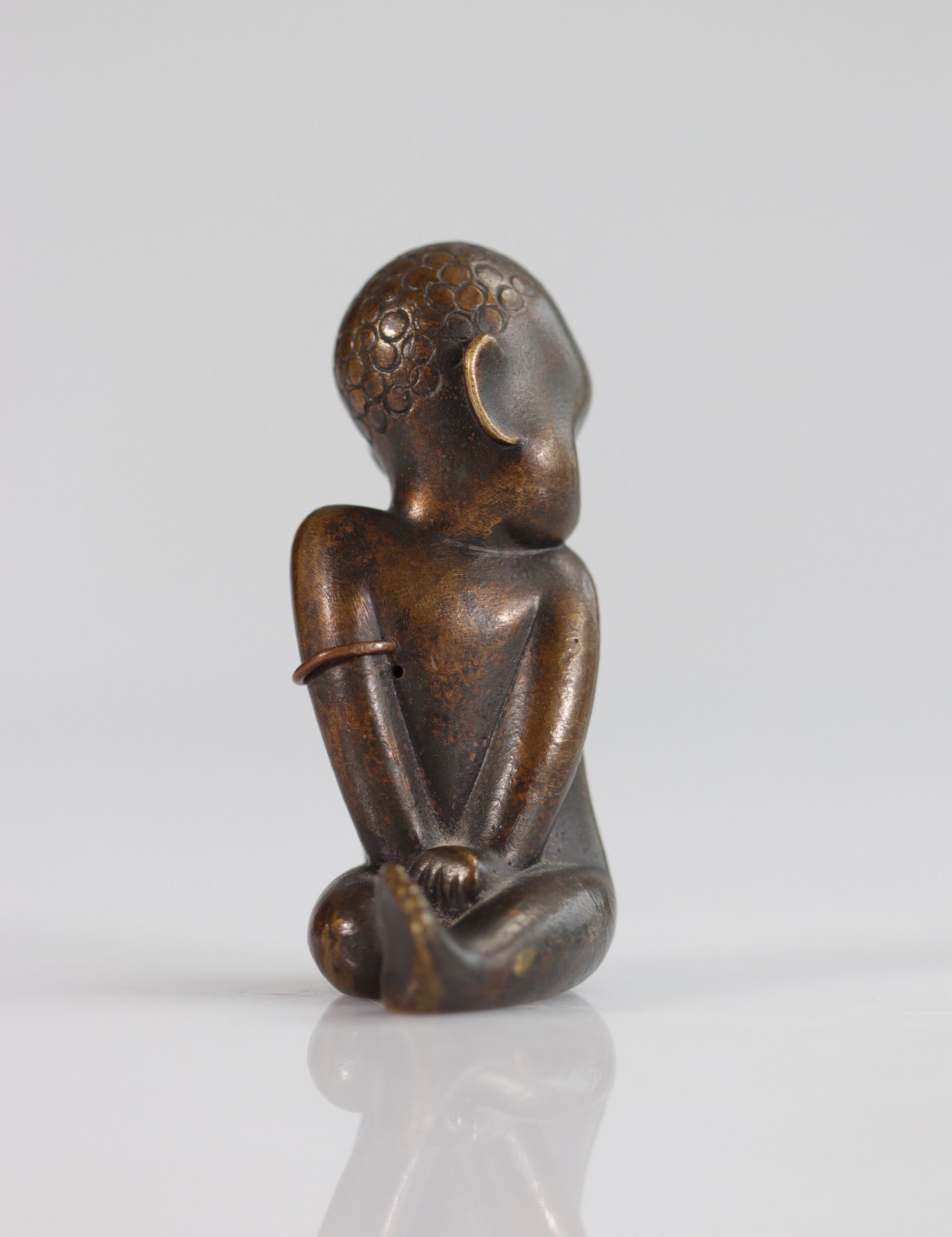 Karl HAGUENAUER (1898 - 1956) young African in bronze - Bild 3 aus 5