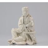 Statue of Guanyin - Blanc de chine 17th rare male face