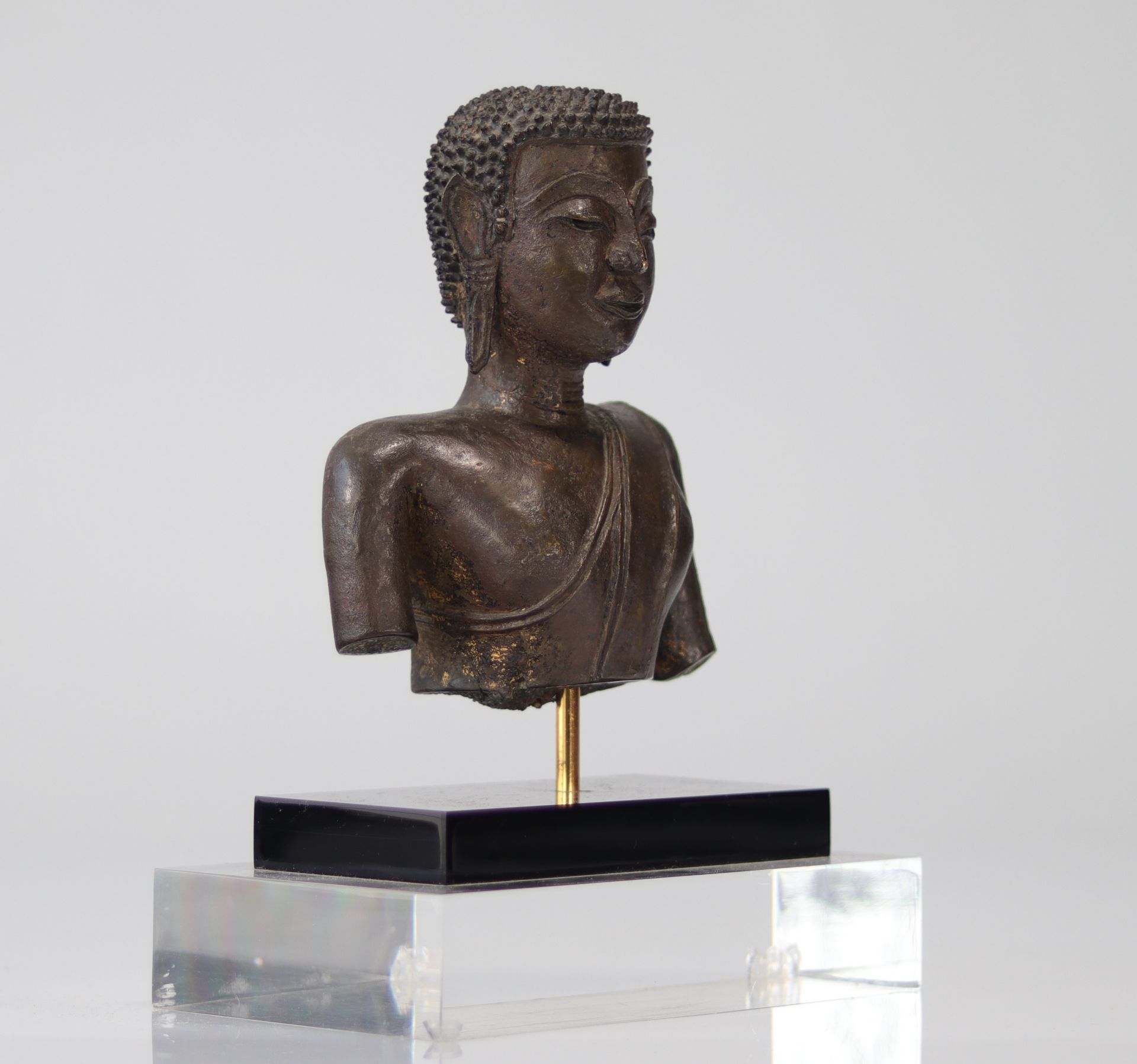 bronze buddha bust - Image 3 of 4