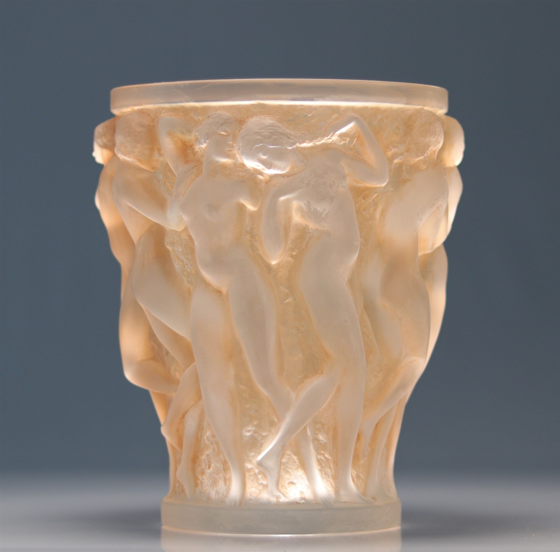 Rene LALIQUE (1860-1945) "â€…Bacchantesâ€…" patinated vase