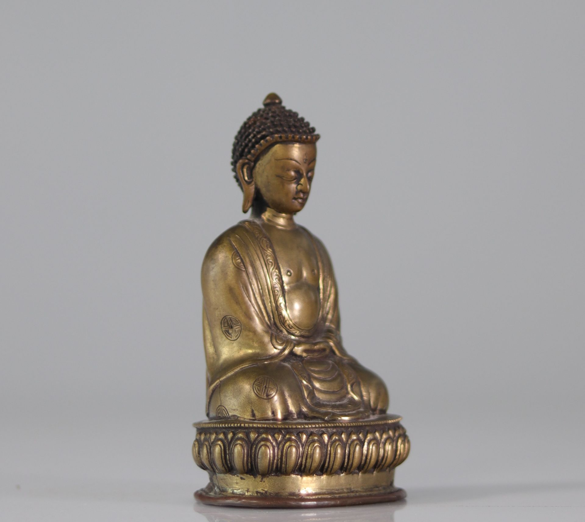 Sino-Tibetan bronze Buddha XVII/ XVIIIth century - Bild 2 aus 4