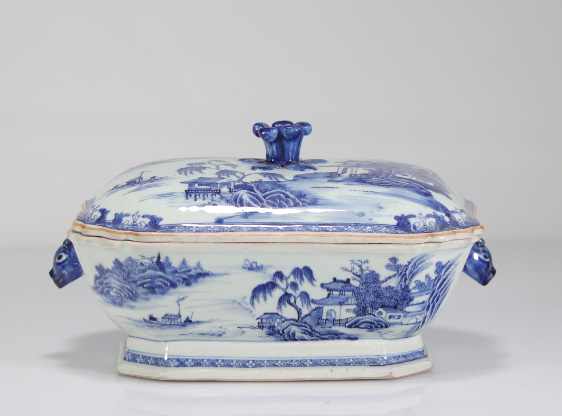China vegetable dish and blue white tray 18th - Image 2 of 4