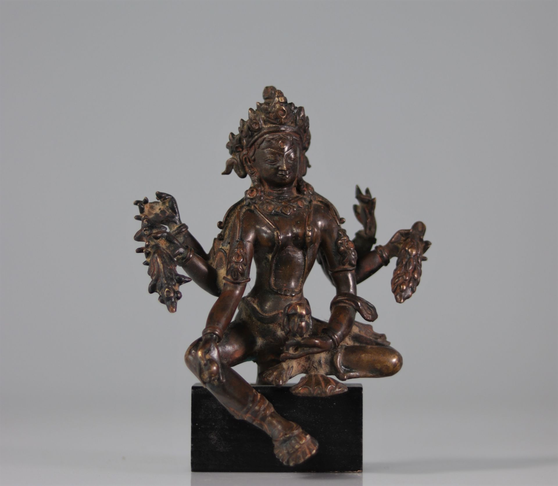 Sino-Tibetan bronze goddess sculpture. XVII/XVIIIth century