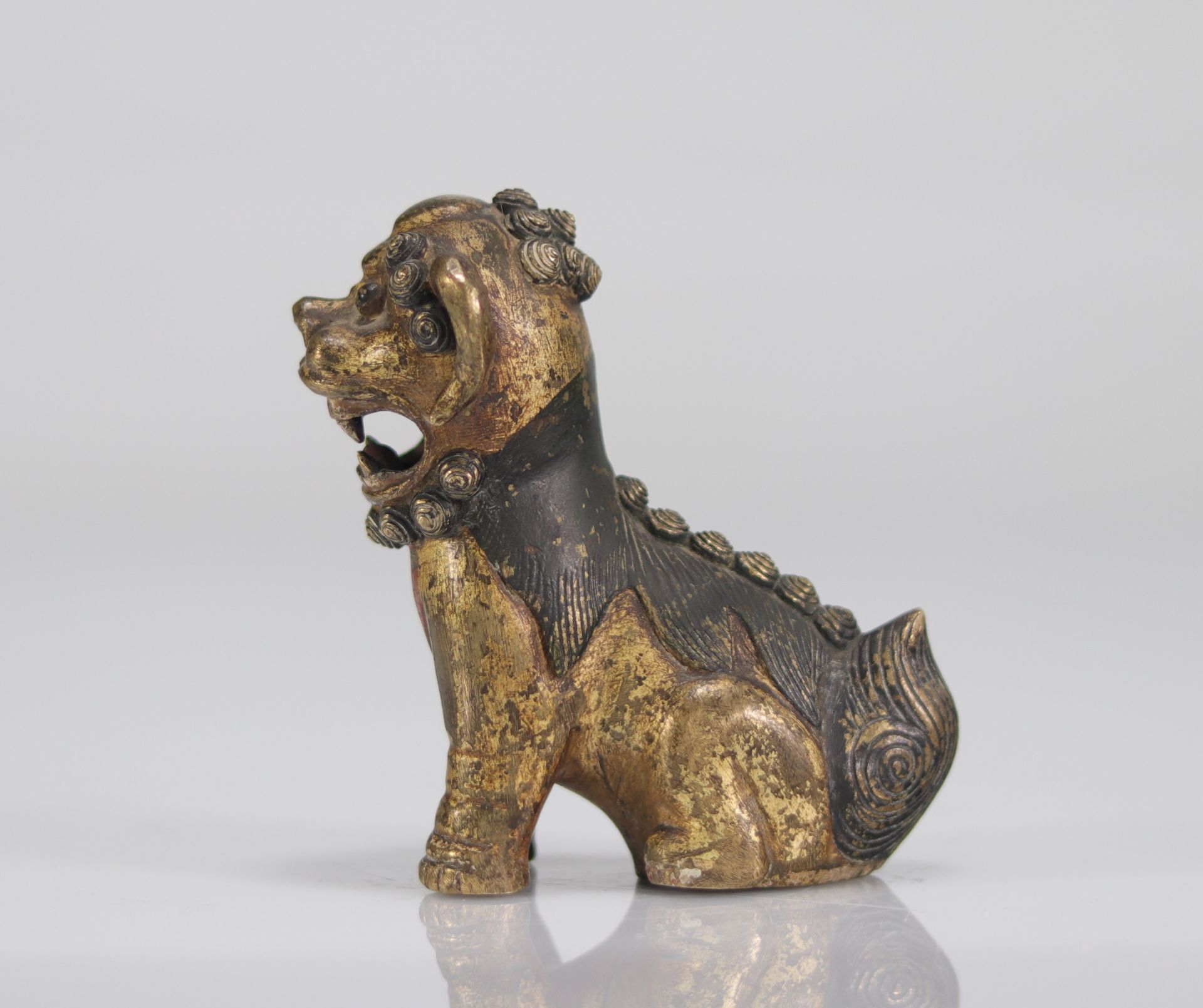 Dog "FO" in Chinese Bronze. Qing period - Bild 5 aus 6