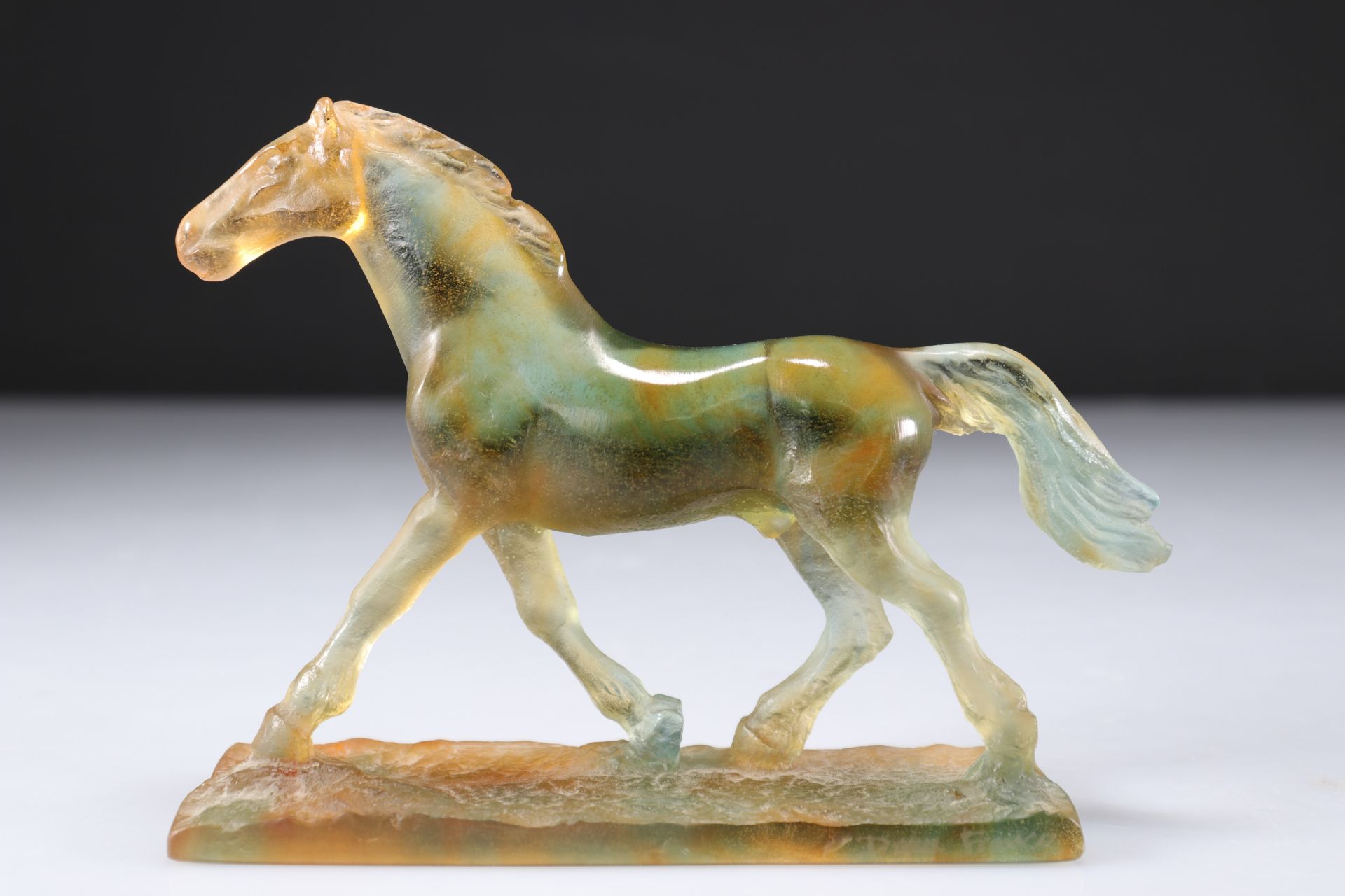 Daum horse statue in glass paste