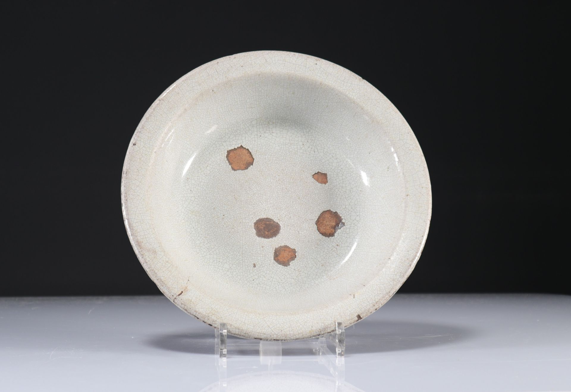 Crackled celadon china porcelain plate