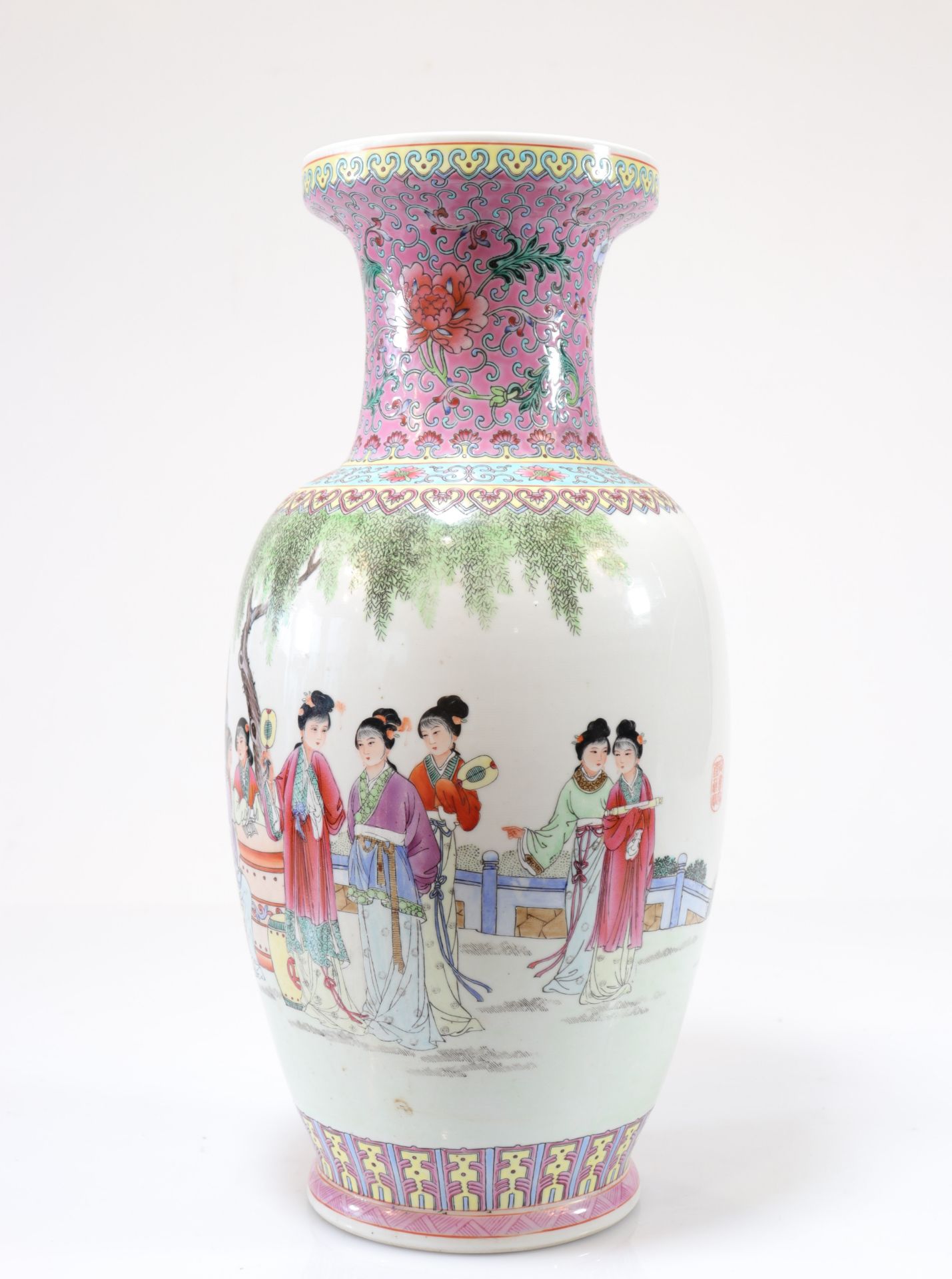 Large republic porcelain vase decorated with women - Image 2 of 5