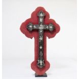 19th century wooden cross with mother-of-pearl inlays