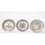 Set of 3 Chinese porcelain plates