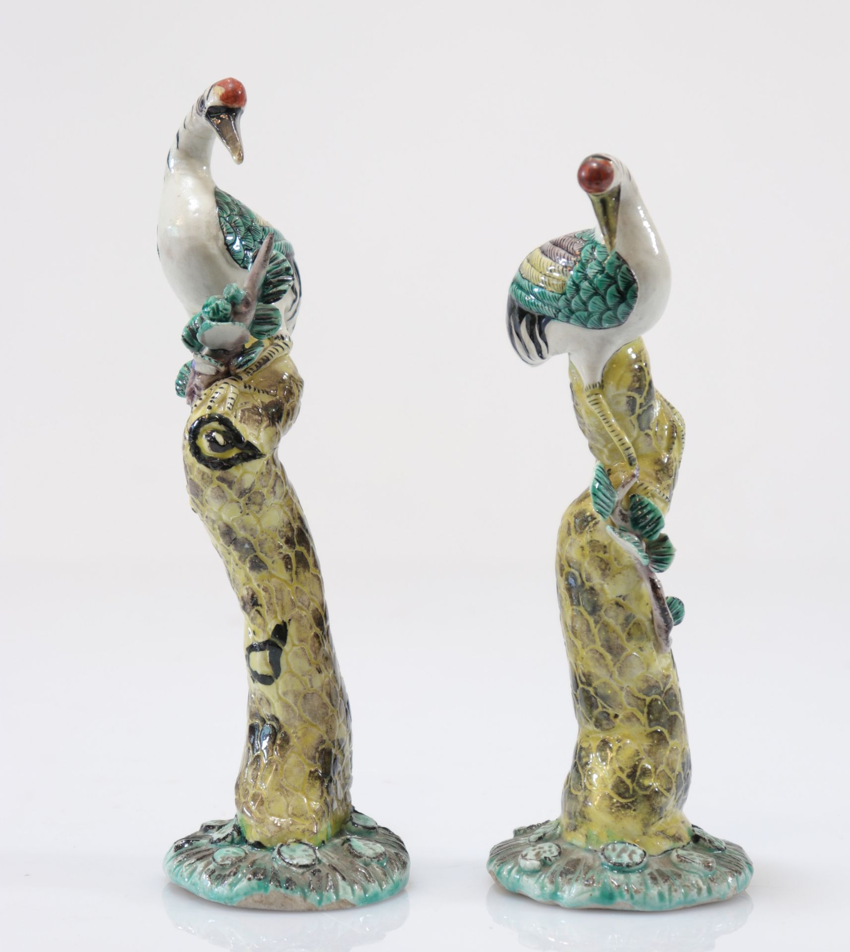 Pair of Chinese porcelain birds
