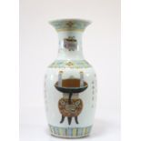 Porcelain vase decorated with furniture