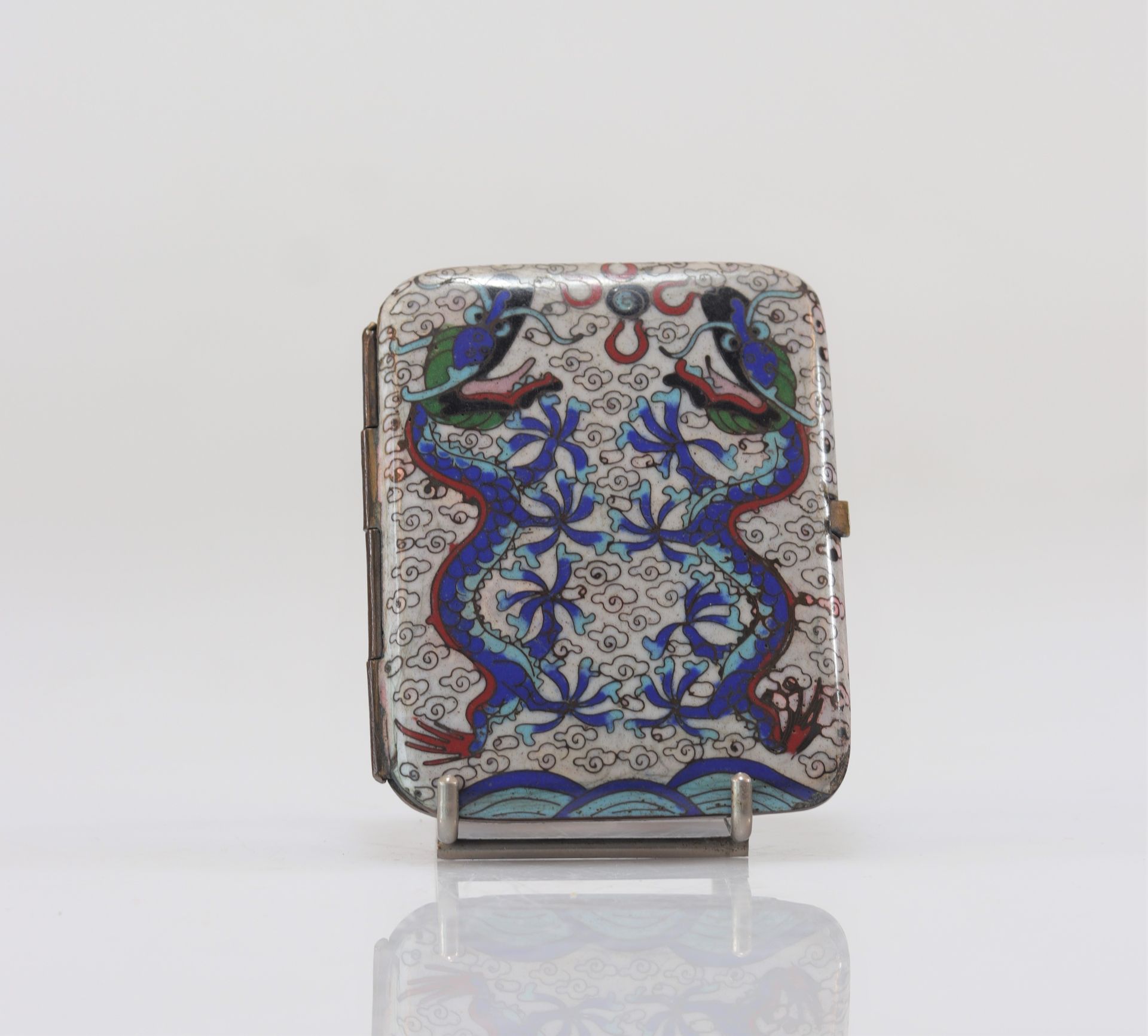 Cloisonne card holder decorated with dragons - Image 2 of 4