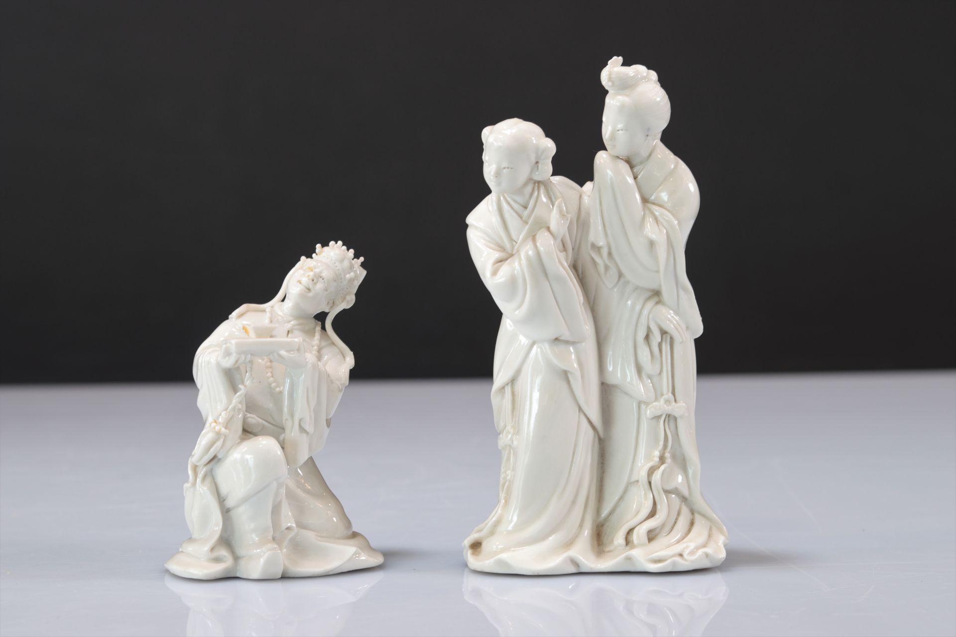 Set of 9 Chinese white porcelain statues - Image 3 of 5