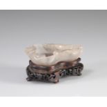 White jade brush holder