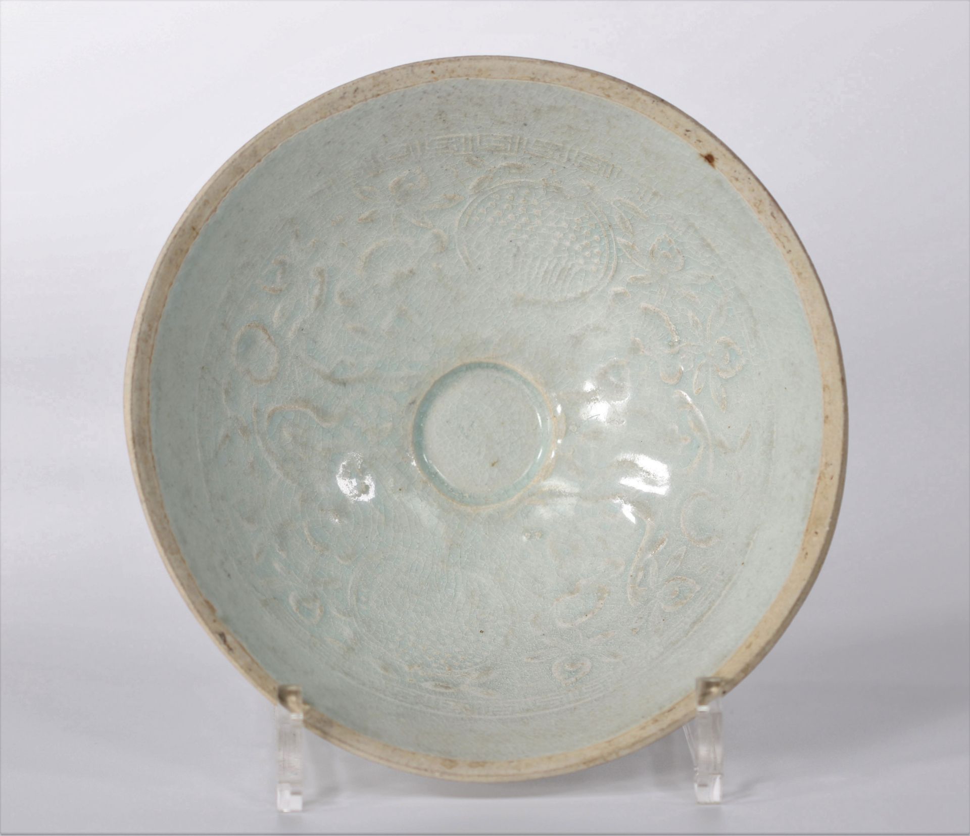 A Chinese qingbai bowl with underglaze floral design, Song