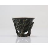 Chinese libation cup in 18th century bronze or earlier