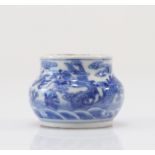 "blanc-bleu" porcelain inkpot decorated with imperial dragons