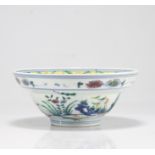 Chinese "doucai" porcelain bowl decorated with characters